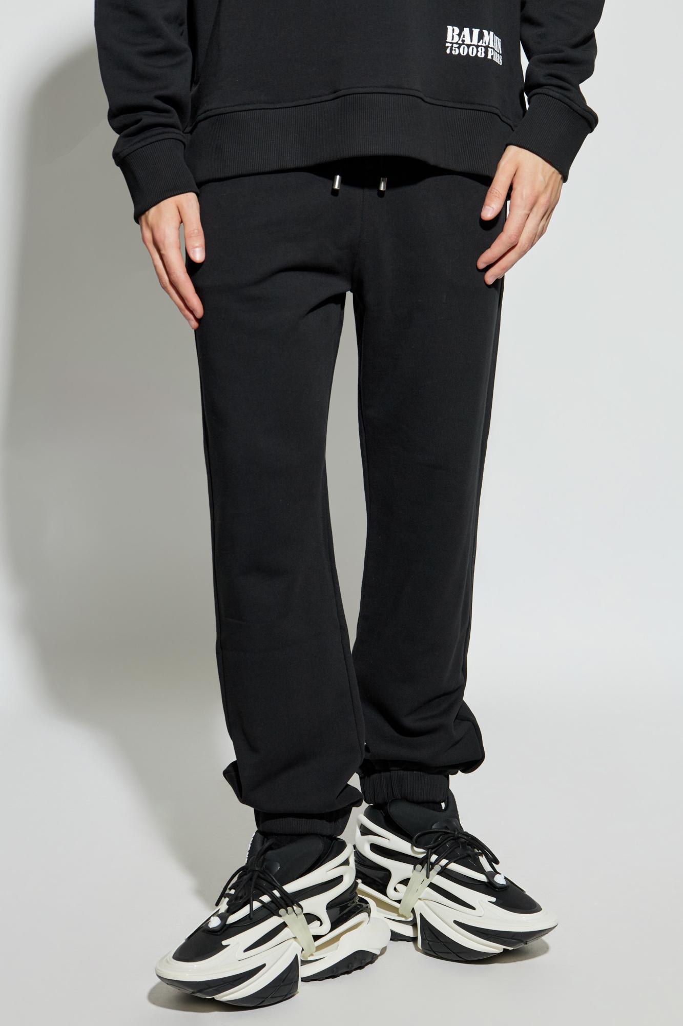 パンツ BALMAIN COTTON FLEECE JOGGING PANTS Balmain Cotton jogging pants - Black - Men | UH15583I376EAC