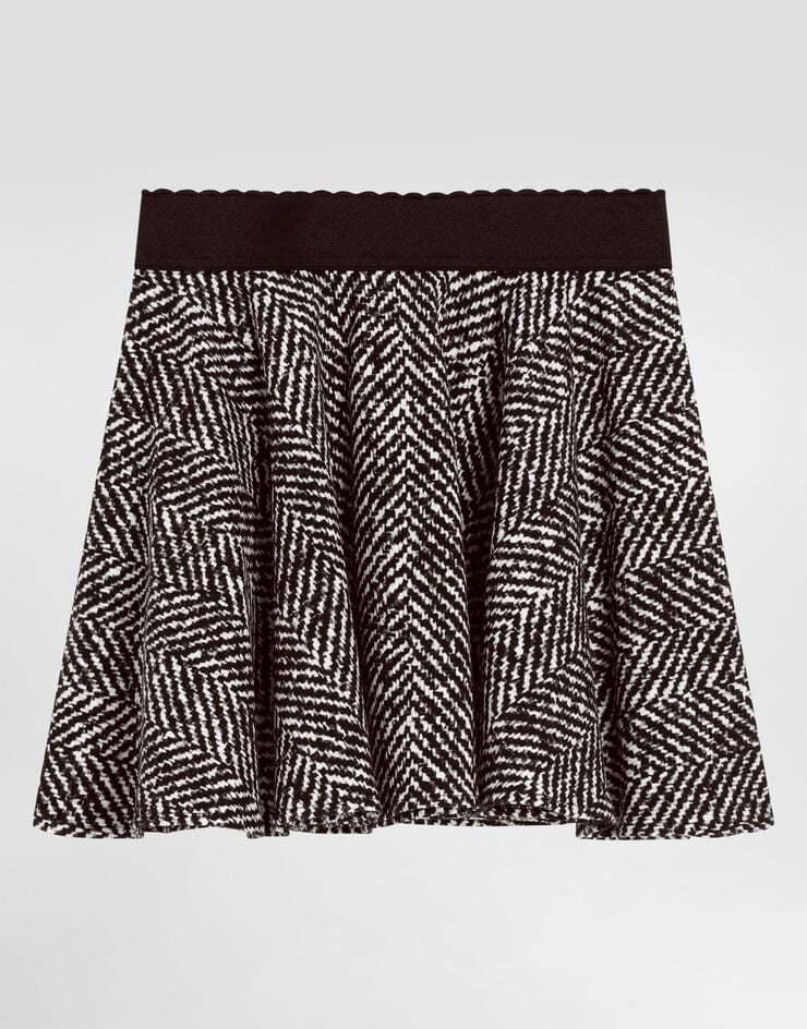 ミニスカート DOLCE & GABBANA VISCOSE MINI SKIRT Dolce & Gabbana Shiny Black High Waist A-line Mini Women's