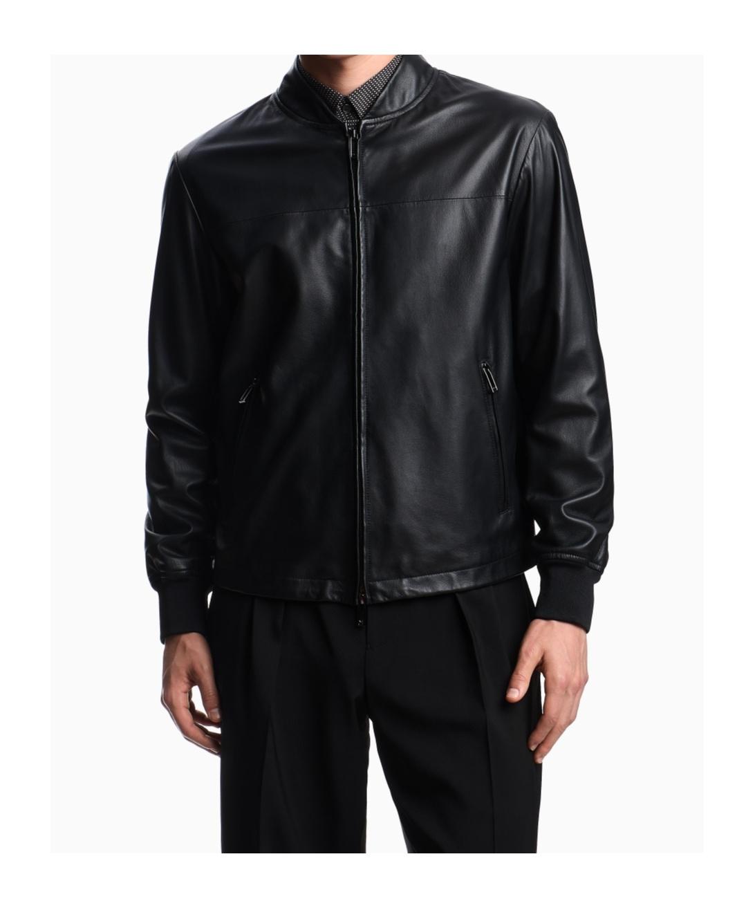 Emporio Armani Leather jacket レザー　ジャケット Emporio Armani ジップ レザージャケット 通販 - FARFETCH