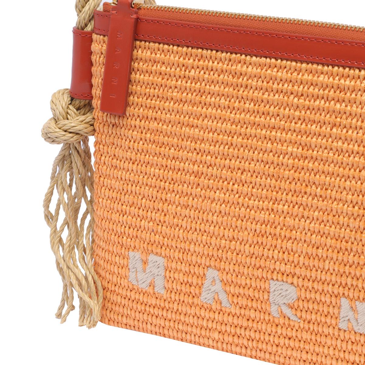 Marni Marcel Logo Embroidered Crossbody Bag in Orange | Lyst
