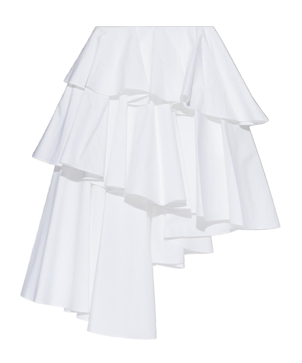 Alaïa Asymmetric Skirt in White | Lyst