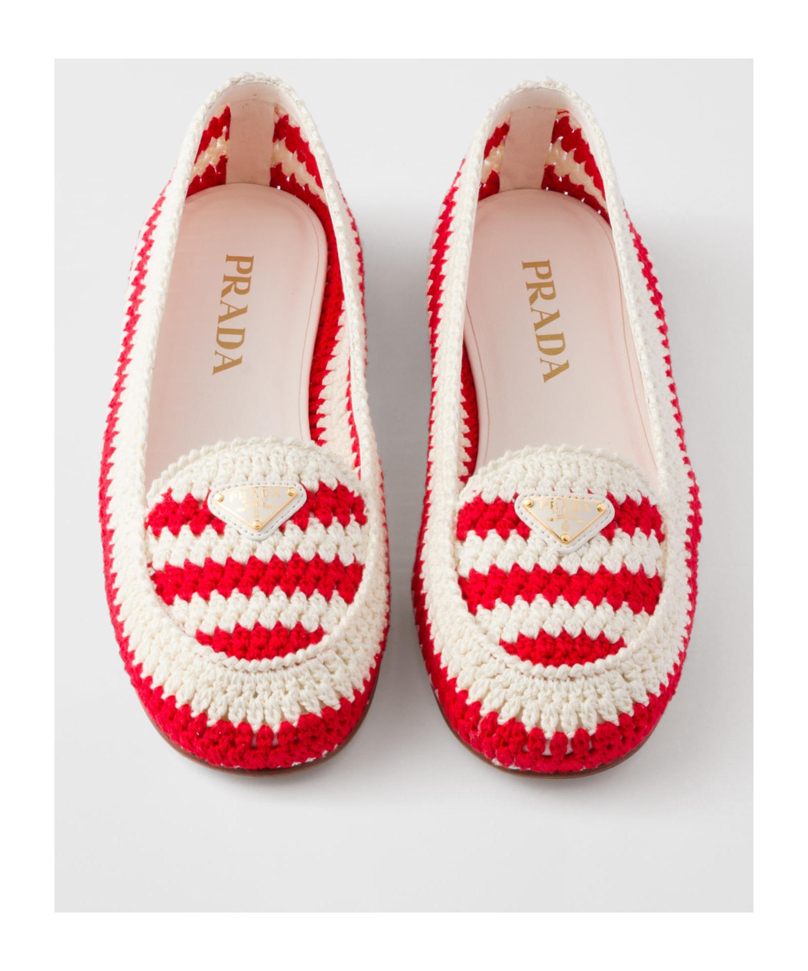 【送料&関税込】Prada Embroidered Crochet Loafers Prada Embroidered Crochet Loafers | italist