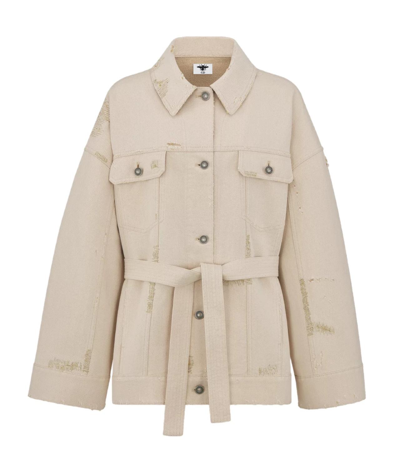 Dior Christian Oversized Belted Jacket in Natural | Lyst
