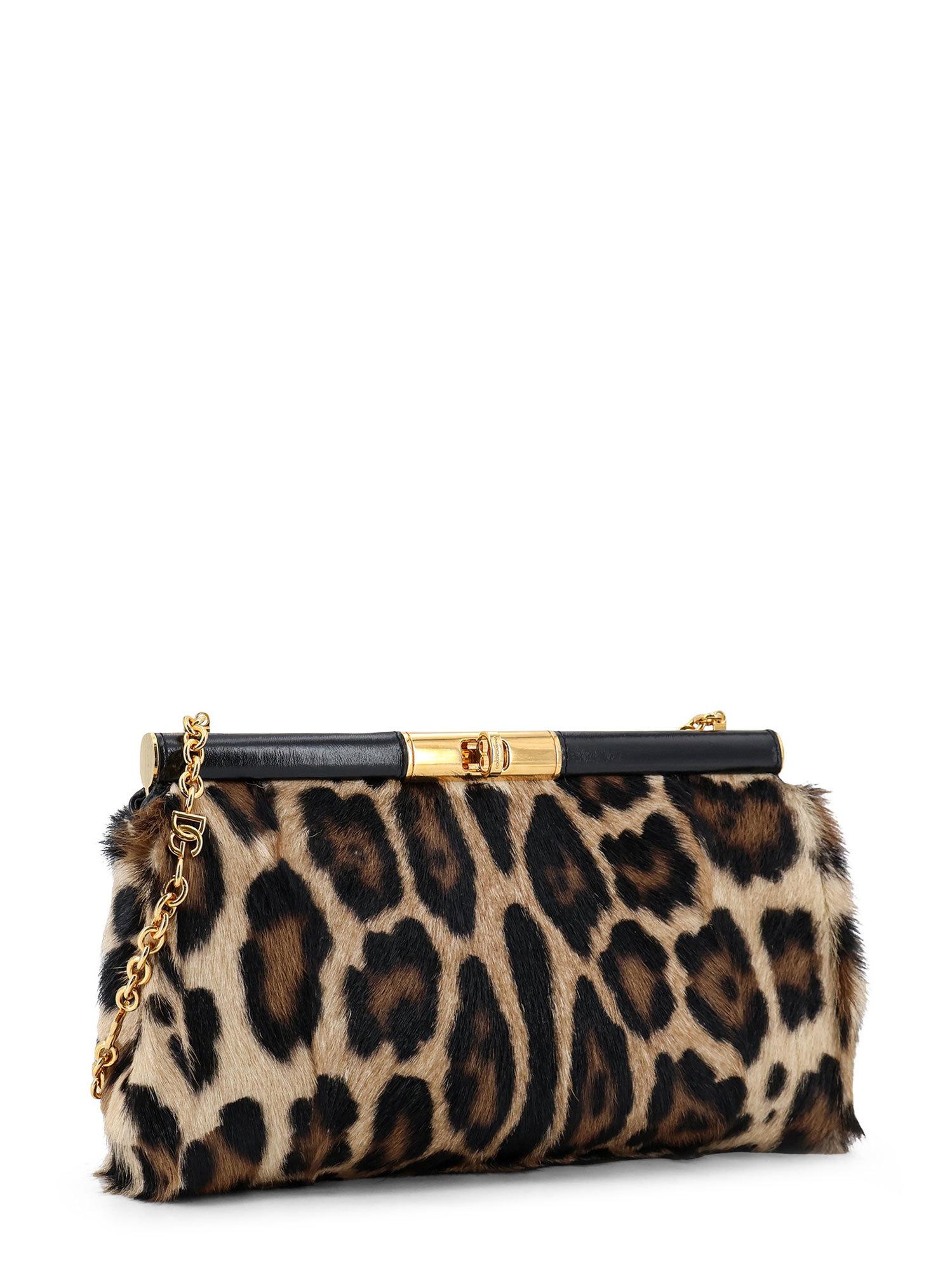 Dolce & Gabbana Leopard Printed Clutch Bag in Black | Lyst UK