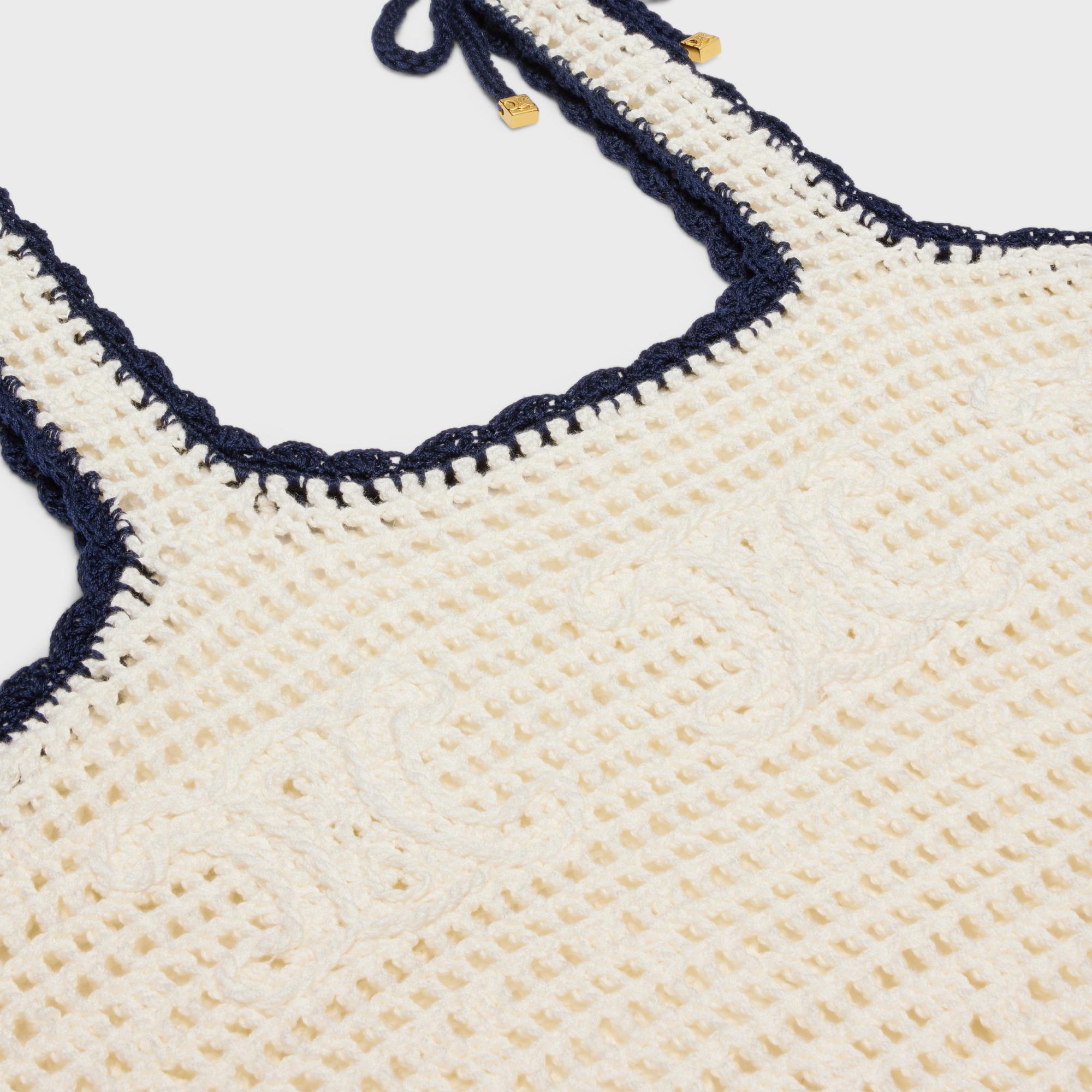 Celine Triomphe Mini Dress in Natural | Lyst