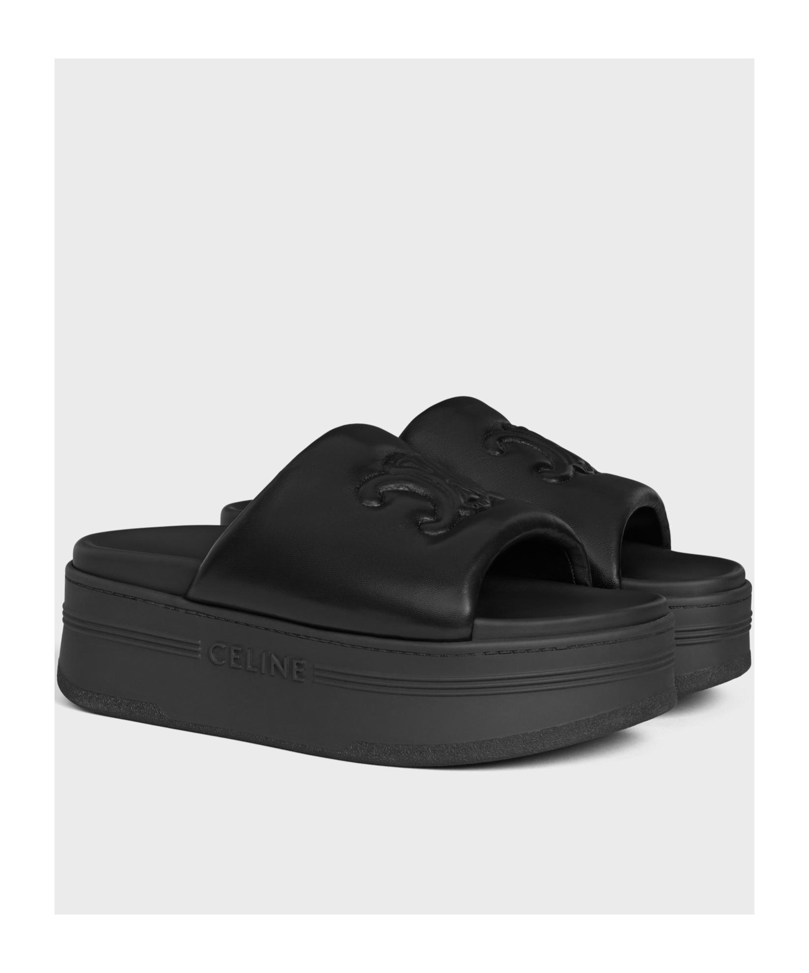 Celine Block Slide With Triomphe in Black | Lyst