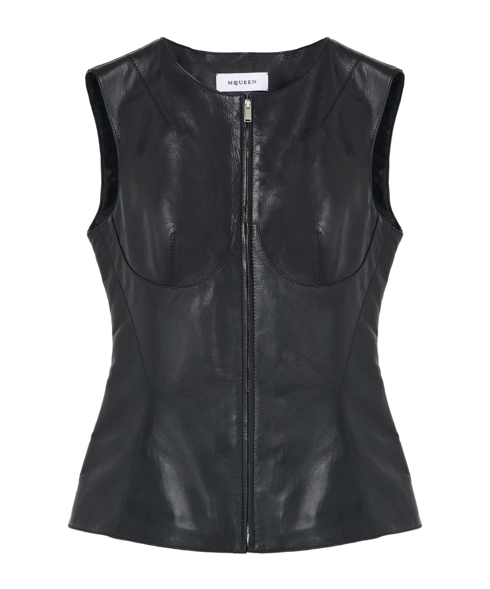 パンツ ALEXANDER MCQUEEN Women Vests 705526QJAAC1000 Black Women's Double-Breasted Waistcoat in Black | McQueen US