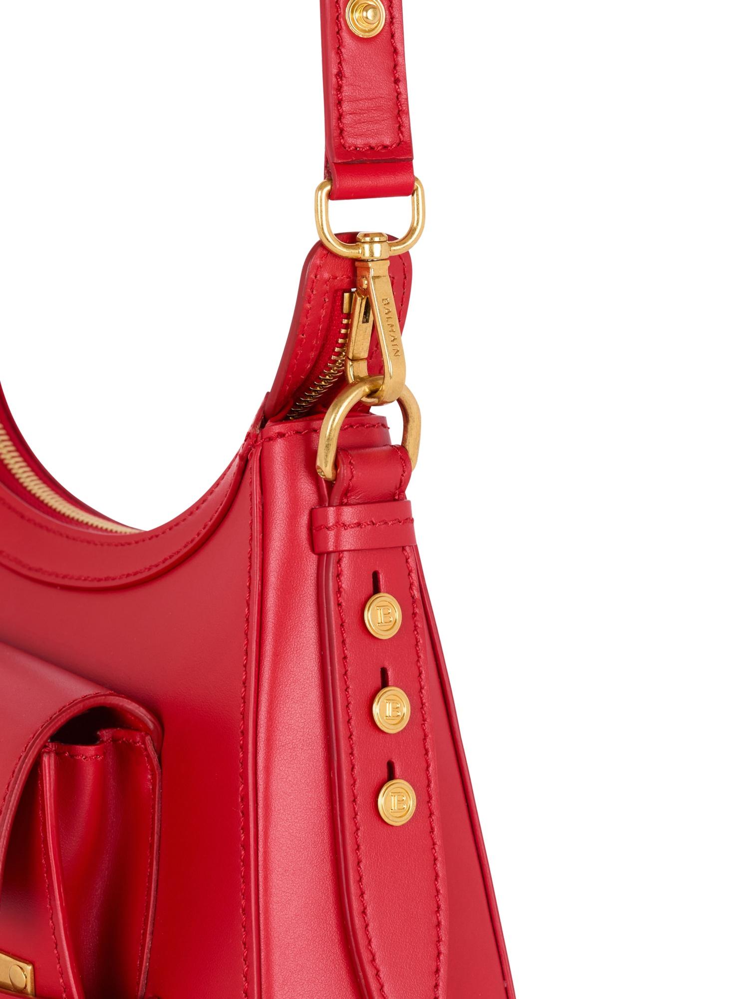 Balmain Calfskin B-Buzz Hobo Bag in Red | Lyst