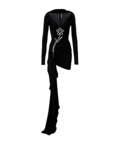 david koma embellished floral applique cady mini dress David Koma Embellished Floral-appliqu Cady Mini Dress in Purple