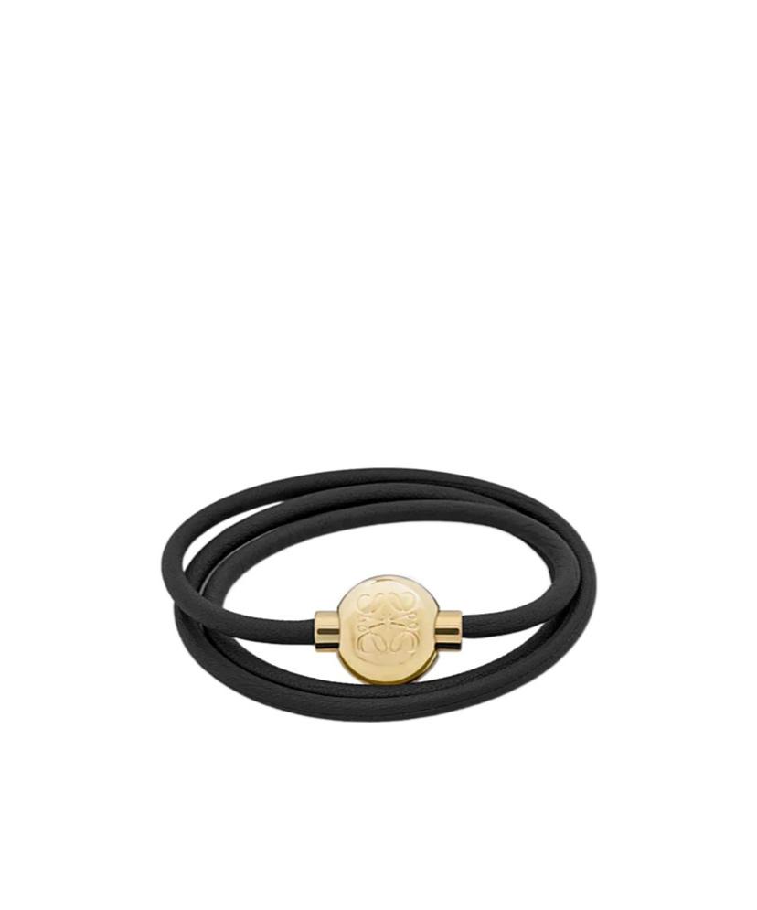 LOEWE TWIST BANGLE ホワイト/ブラック Twist bangle in calfskin Black - LOEWE