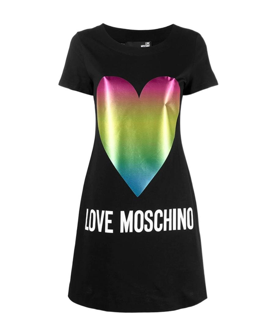 moschino t shirt dress sale Moschino Printed Logo Paper Bag T-shirt Dress evaChic