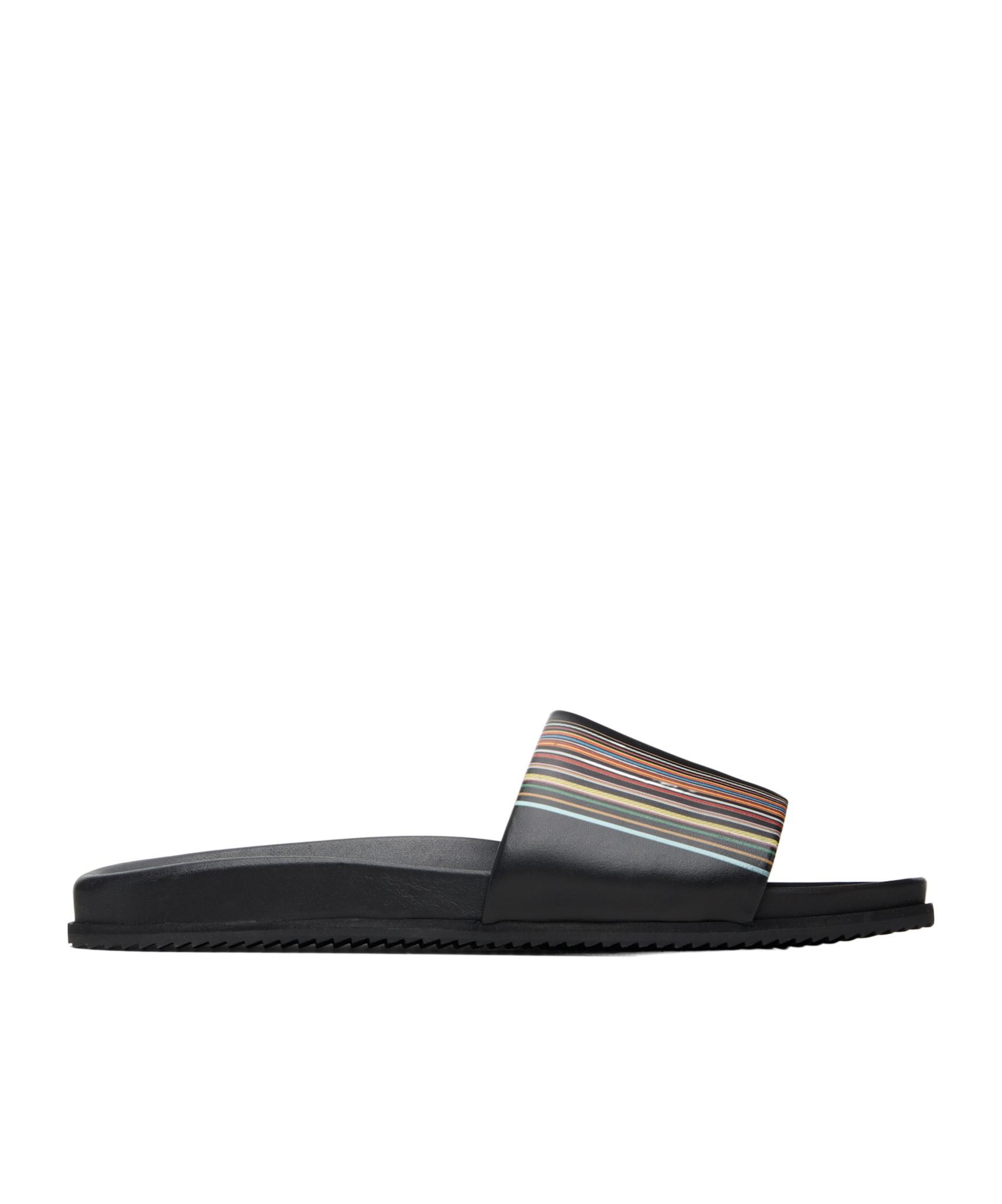 VTG Paul Smith Slip-on Sandals Striped Black Leather Strap Flip Flop Men M US 10 Buy PS Paul Smith Black Zed Sports Stripe Sliders from Next USA main image 4