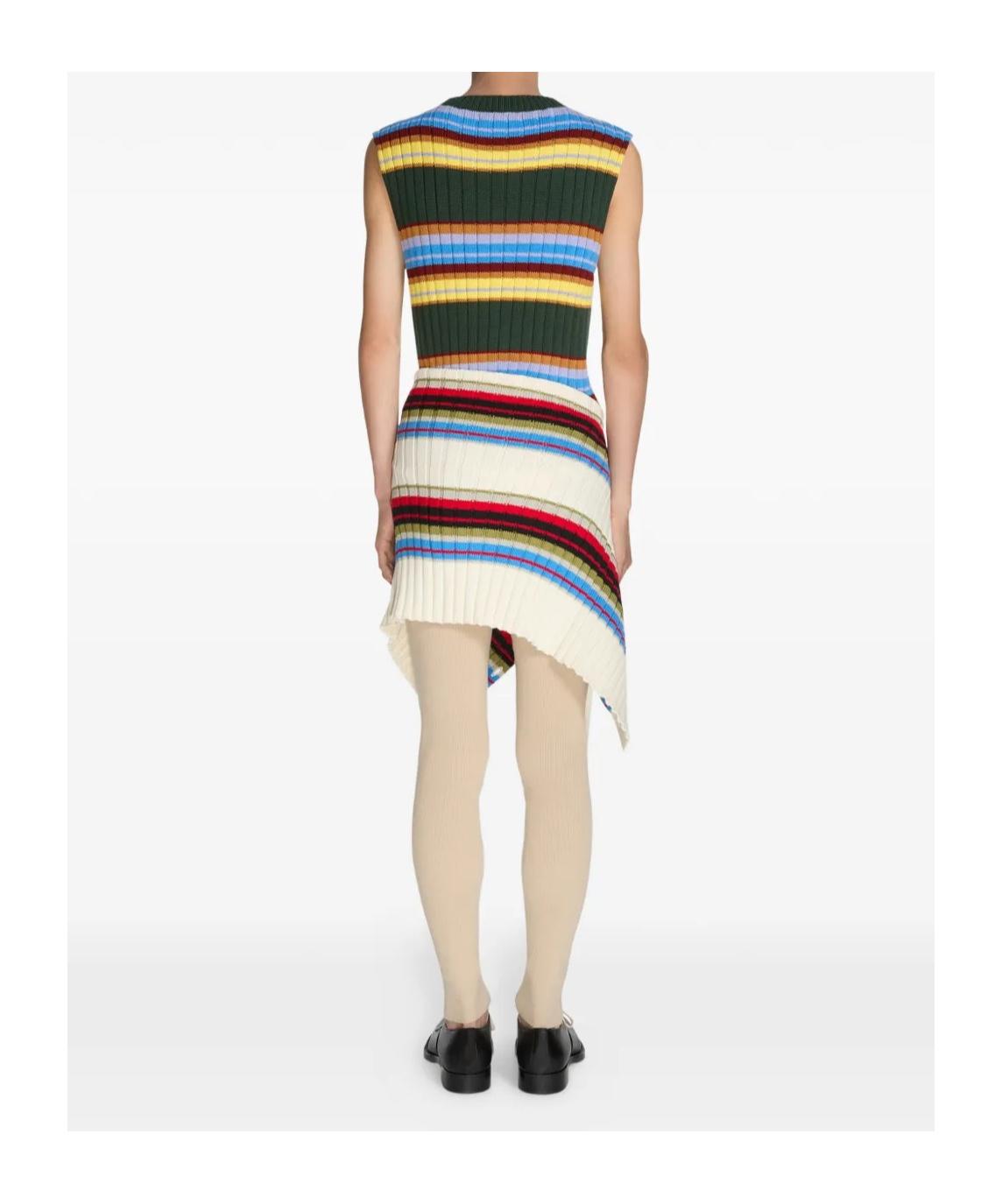 Dries Van Noten Striped Knitted Vest in Yellow | Lyst