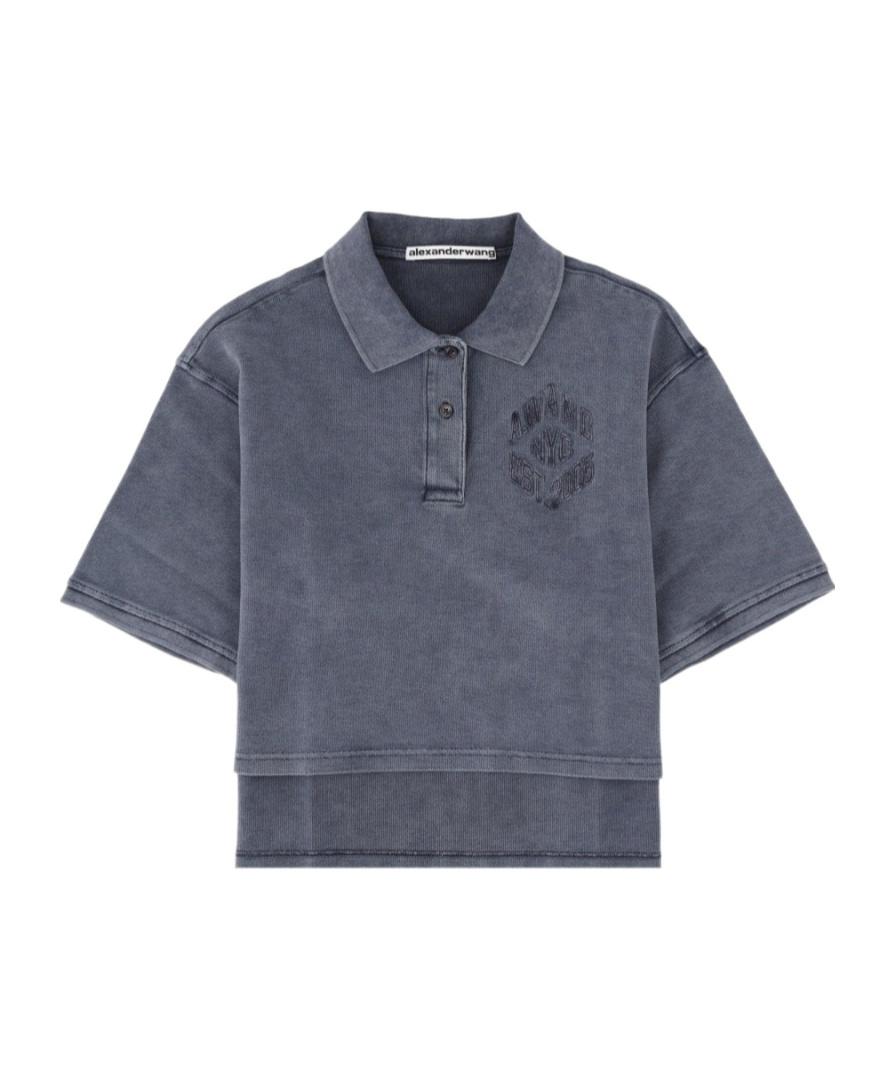 Alexander Wang T-shirt à manches longues gris exclusif à SSENSE