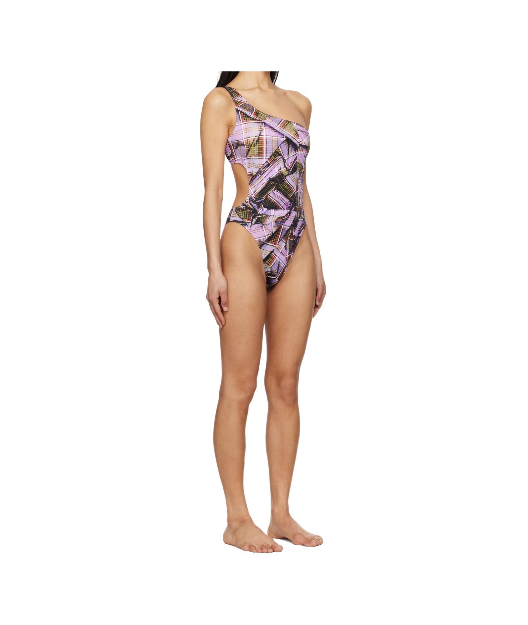 【Vivienne Westwood】Custom Number Monokini Vivienne Westwood - Printed one-shoulder swimsuit Vivienne