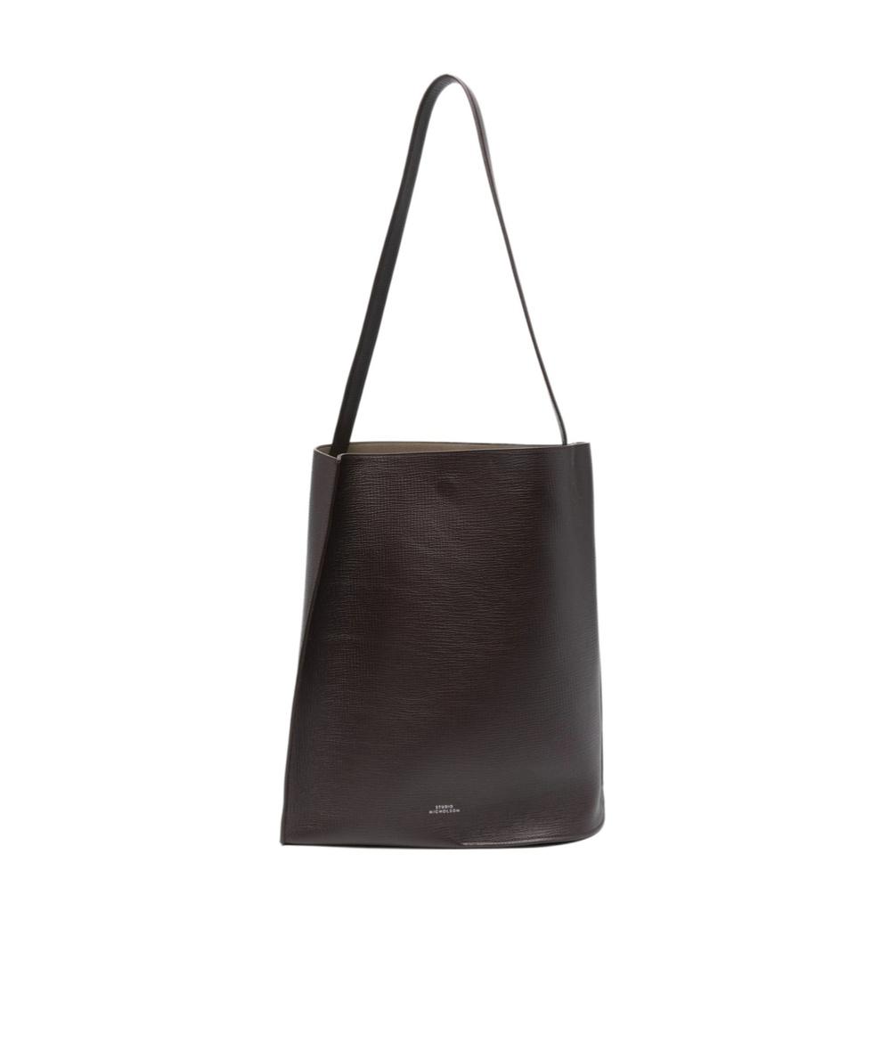 Studio Nicholson Leather Shoulder Bag in Black Lyst