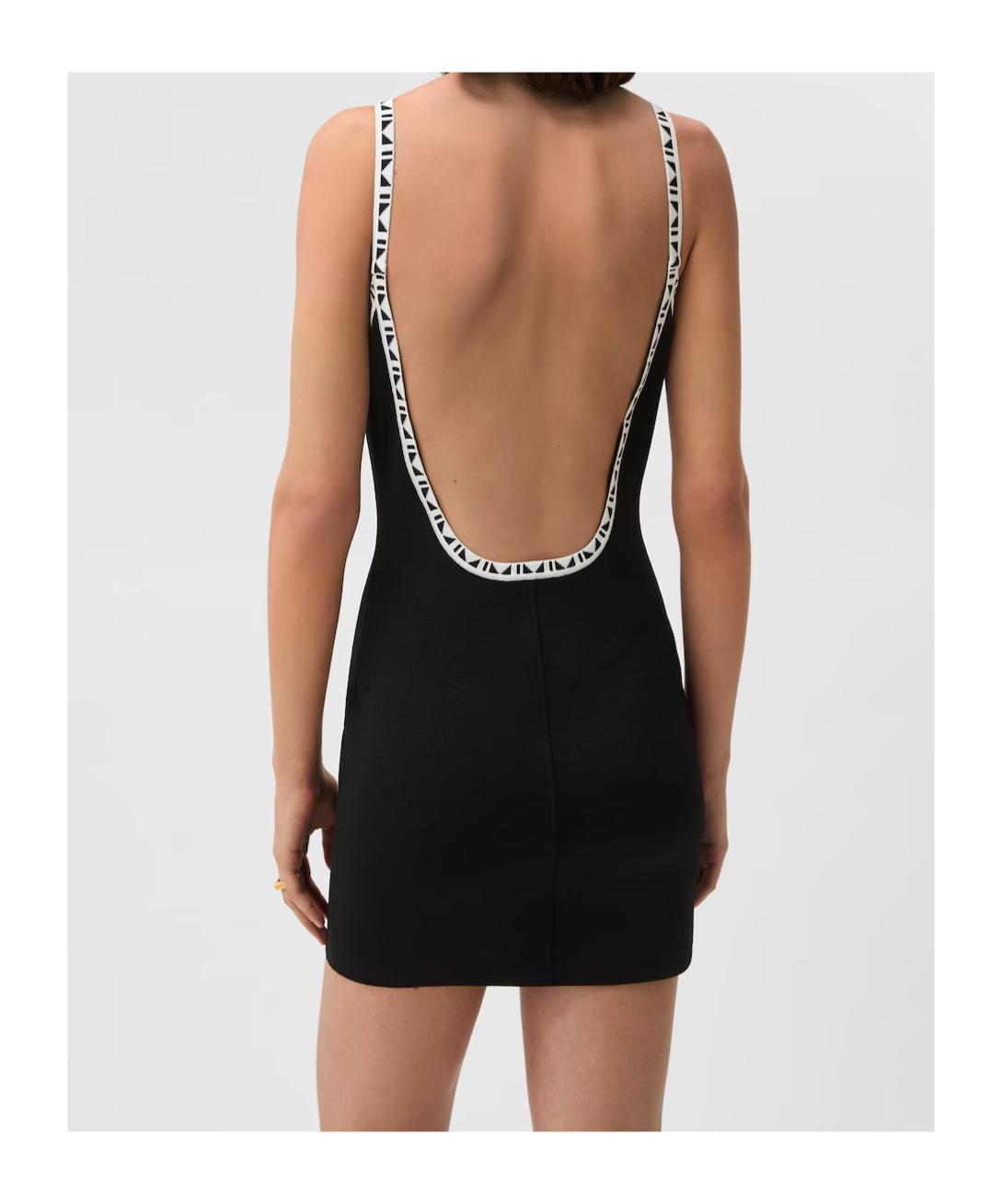 versace stretch neoprene backless dress S/S 2002 Gianni Versace by Donatella Black Stretch Backless Halter Dress For Sale at 1stDibs