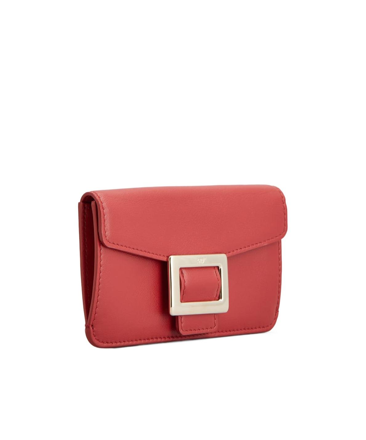 折りたたみ財布 ROGER VIVIER Belle vivier roger vivier leather wallet Belle Vivier Wallet on chain in patent leather Burgundy
