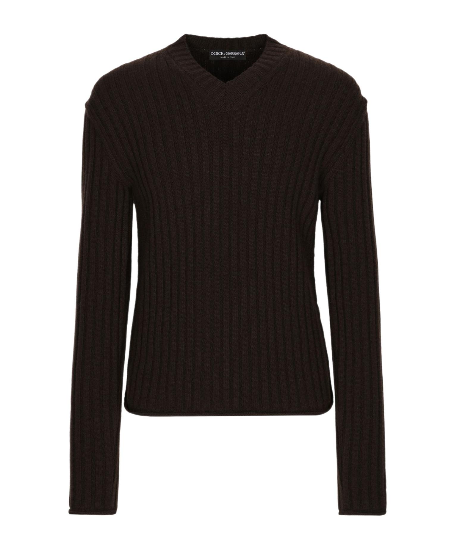 DOLCE&GABBANA Border V Neck Knit
