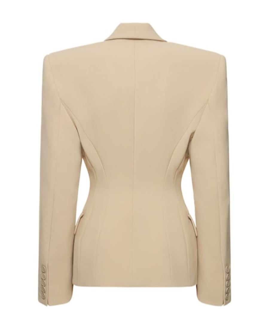ジャケット ALEXANDRE VAUTHIER Ivory stretch viscose blend blazer Alexandre Vauthier Couture Edit Smocking Jacket in Off White