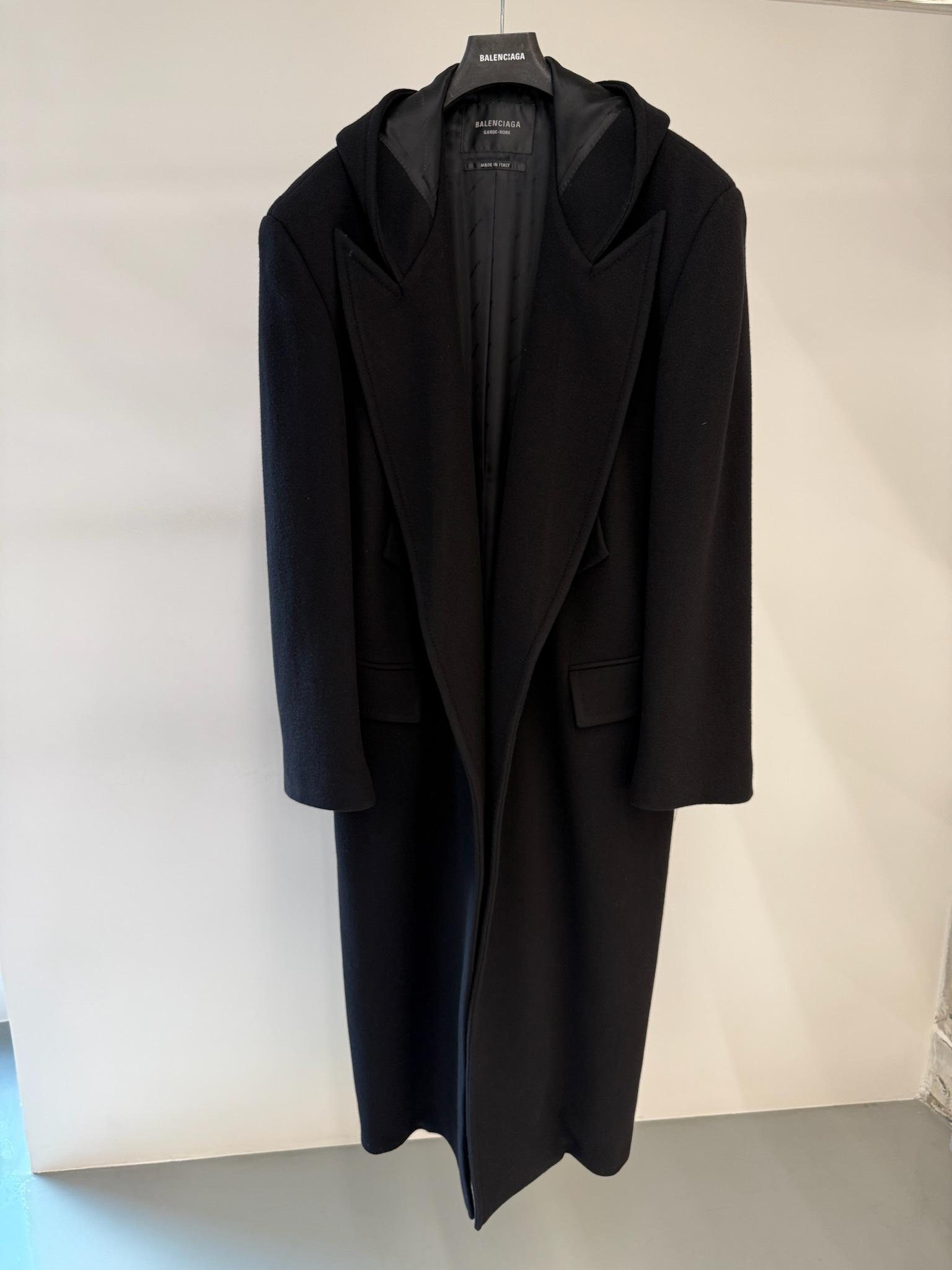 BALENCIAGA 24ss フーデッド ラグラン マキシコート Balenciaga Hooded Long Coat in Black for Men | Lyst