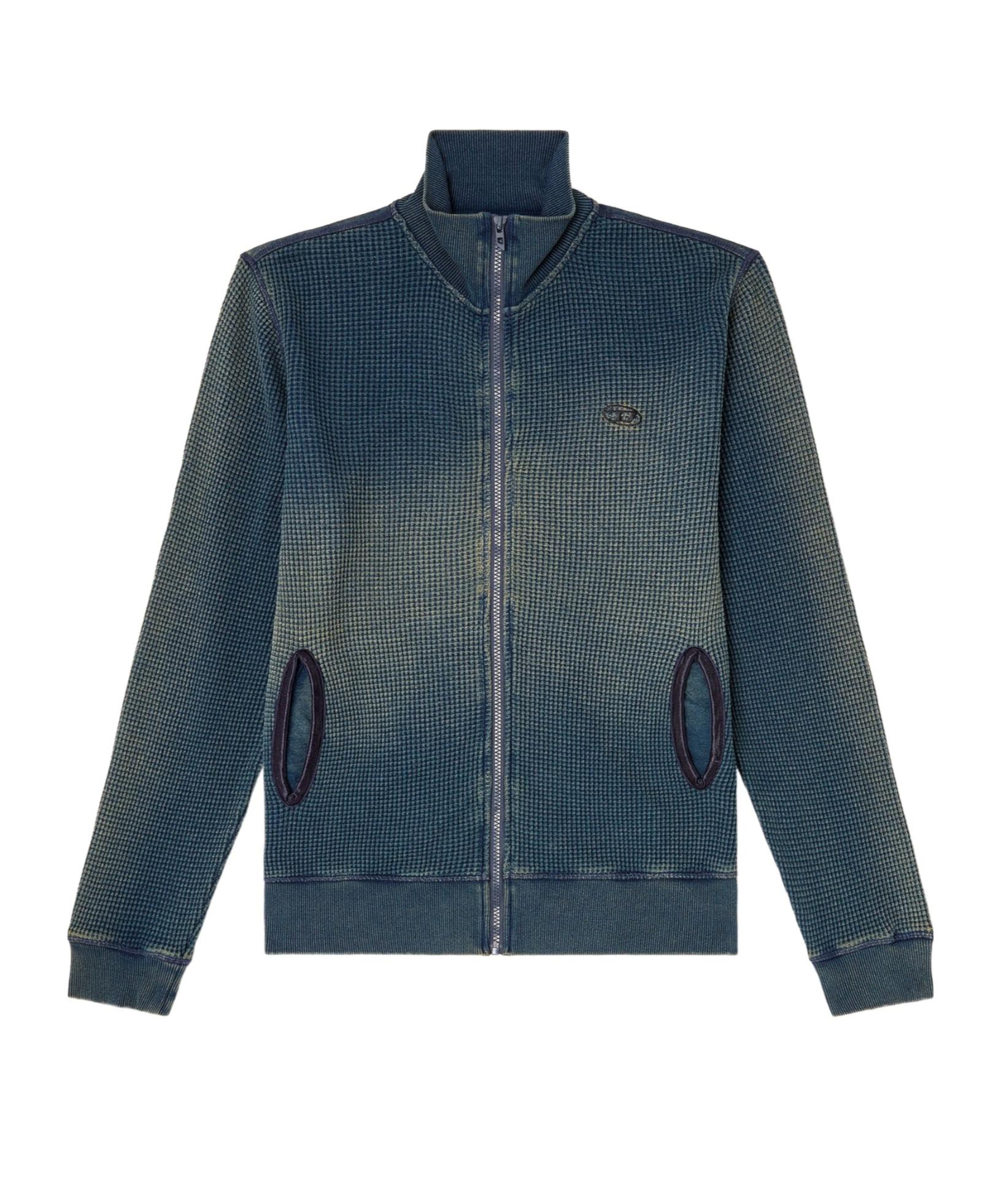 DIESEL Waffle-Knit Cardigan in Blue for Men | Lyst UK