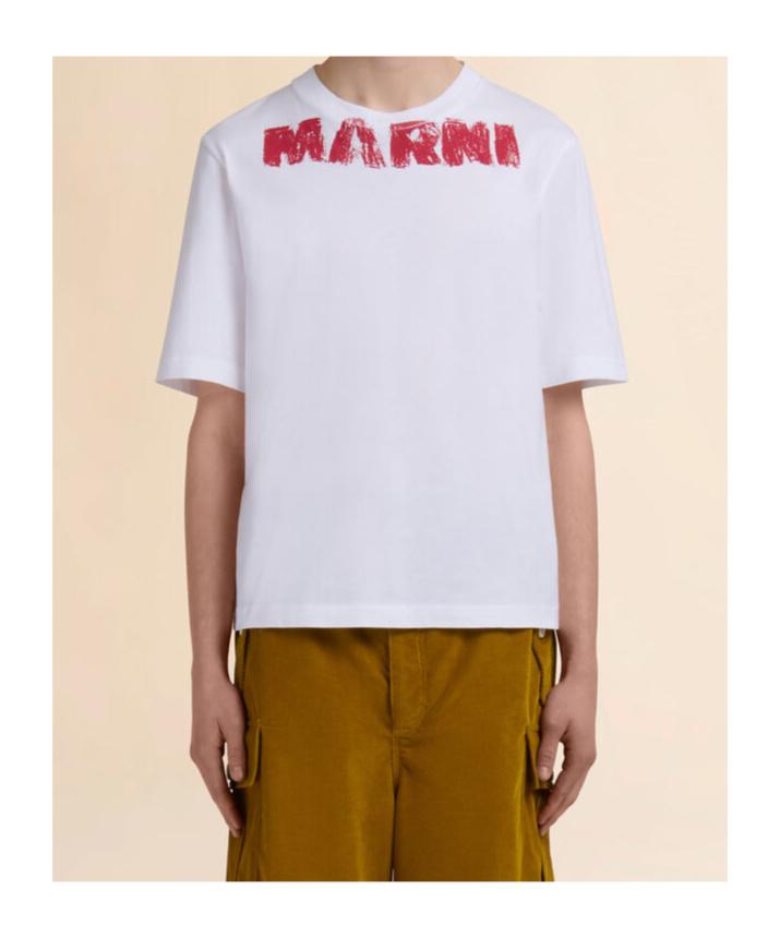 Marni Monolith Printed T-Shirt in White for Men | Lyst