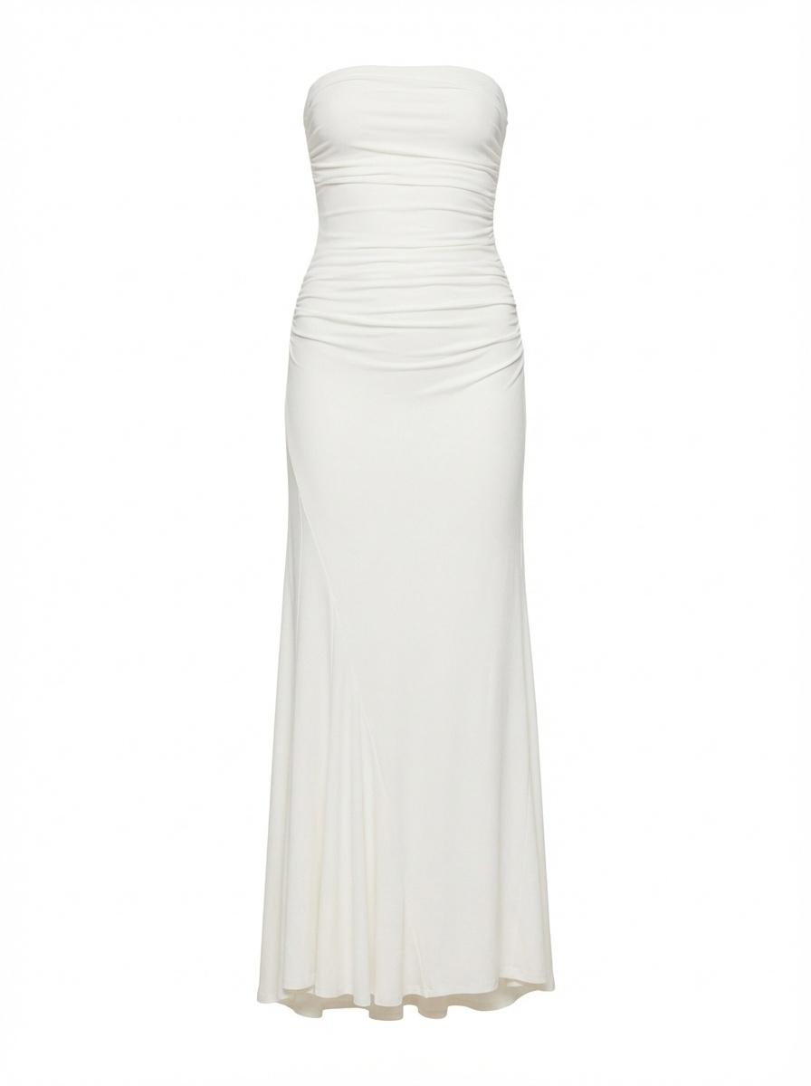 strapless open back dress Summer rainbow print sexy tube top pleated waist hip dress nightclub dress