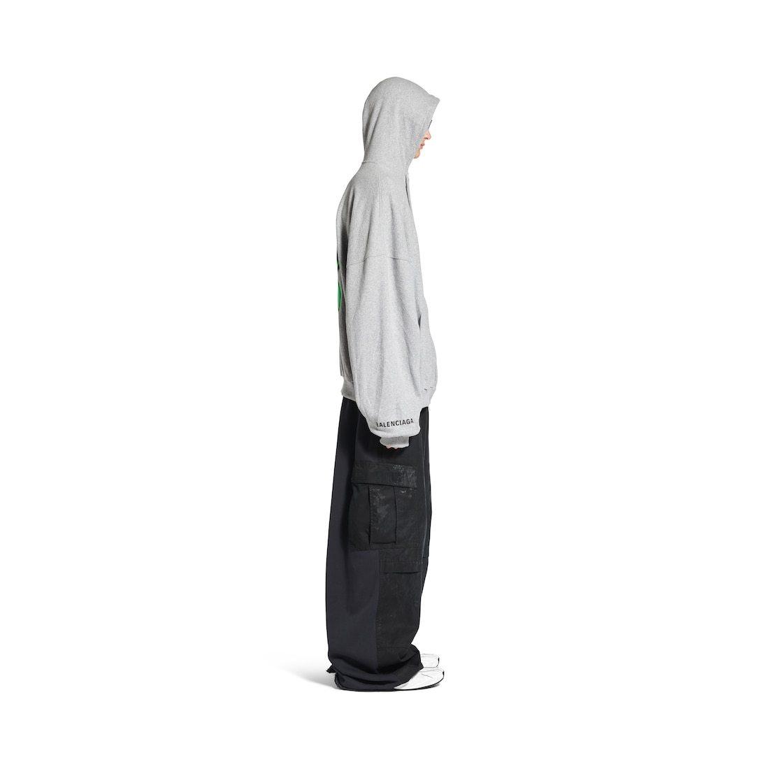 【BALENCIAGA】HI THERE ラージ ジップアップ HOODIE グレー Hi There Large Zip-up Hoodie in Heather Grey | Balenciaga US