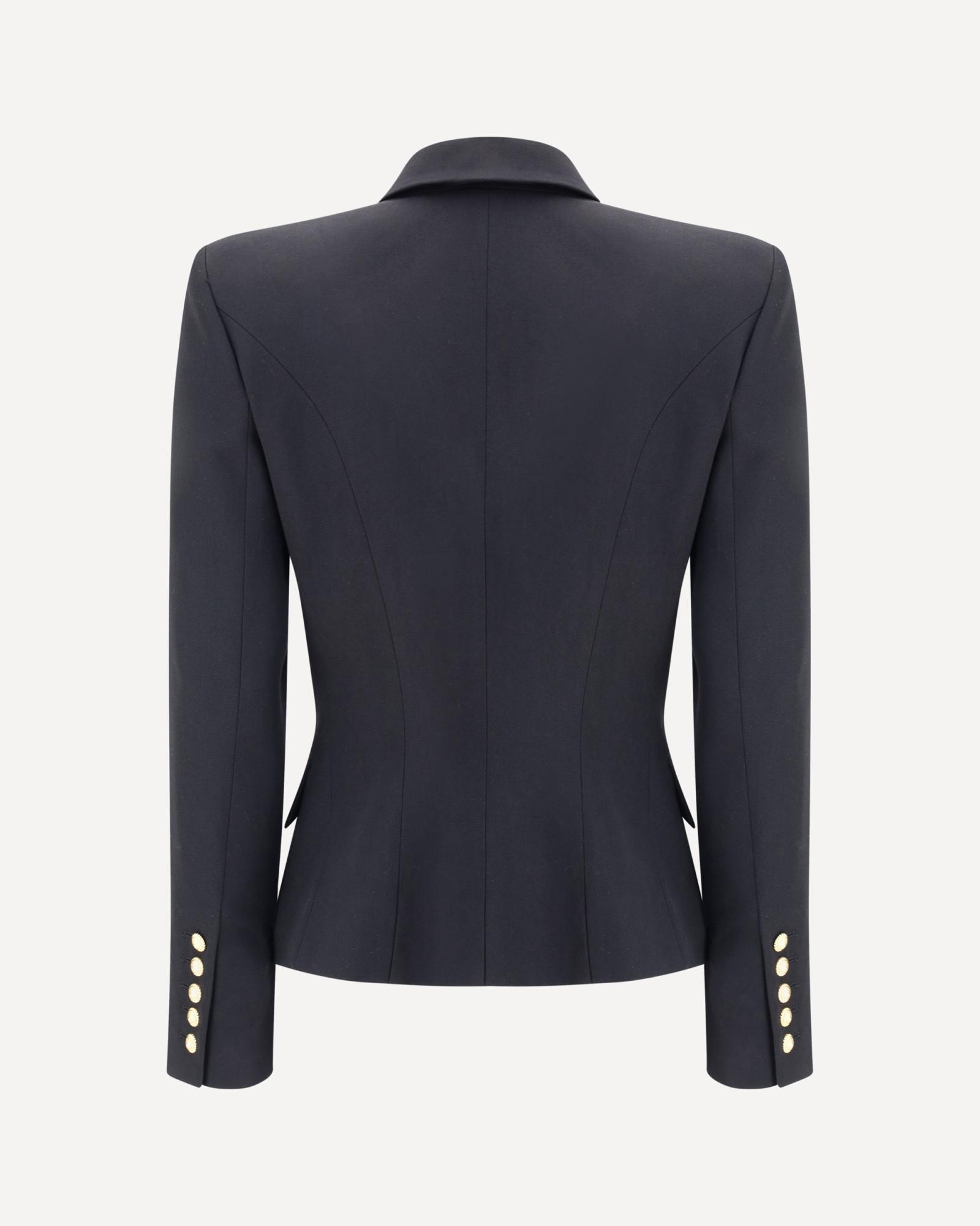 スーツ BALMAIN Women Suit Jackets BF1SG008WB08 0PA 1-button belted leather jacket black black - Women | BALMAIN