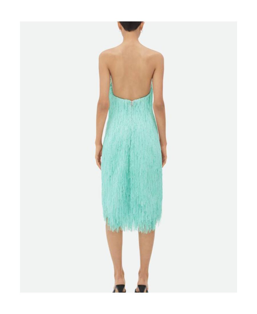 ボッテガヴェネタ Bottega Veneta Fringed Midi Dress Bottega Veneta Fringe Dresses for Women | Lyst