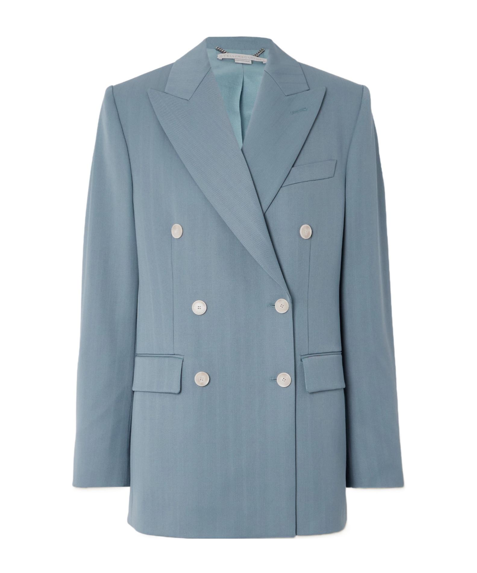アウターその他 STELLA MCCARTNEY Woman Blazer Blue 6501173CU703 4000 Stella McCartney - Wool single-breasted blazer blue - The Corner