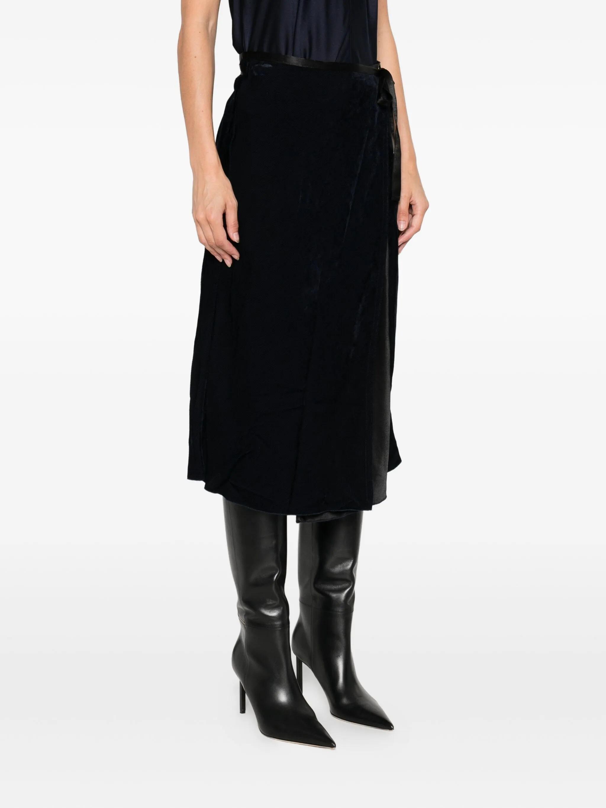 スカート FORTE FORTE Women Mid Skirts 9930 BLACK Black Forte Forte crystal-embellished Flared Midi Skirt | Black
