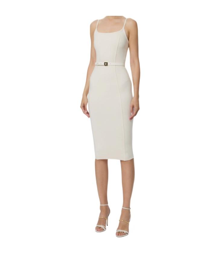 ワンピース ELISABETTA FRANCHI Woman Dress Cream ABR47 E84 Elisabetta Franchi women's mini dress in stretch crepe
