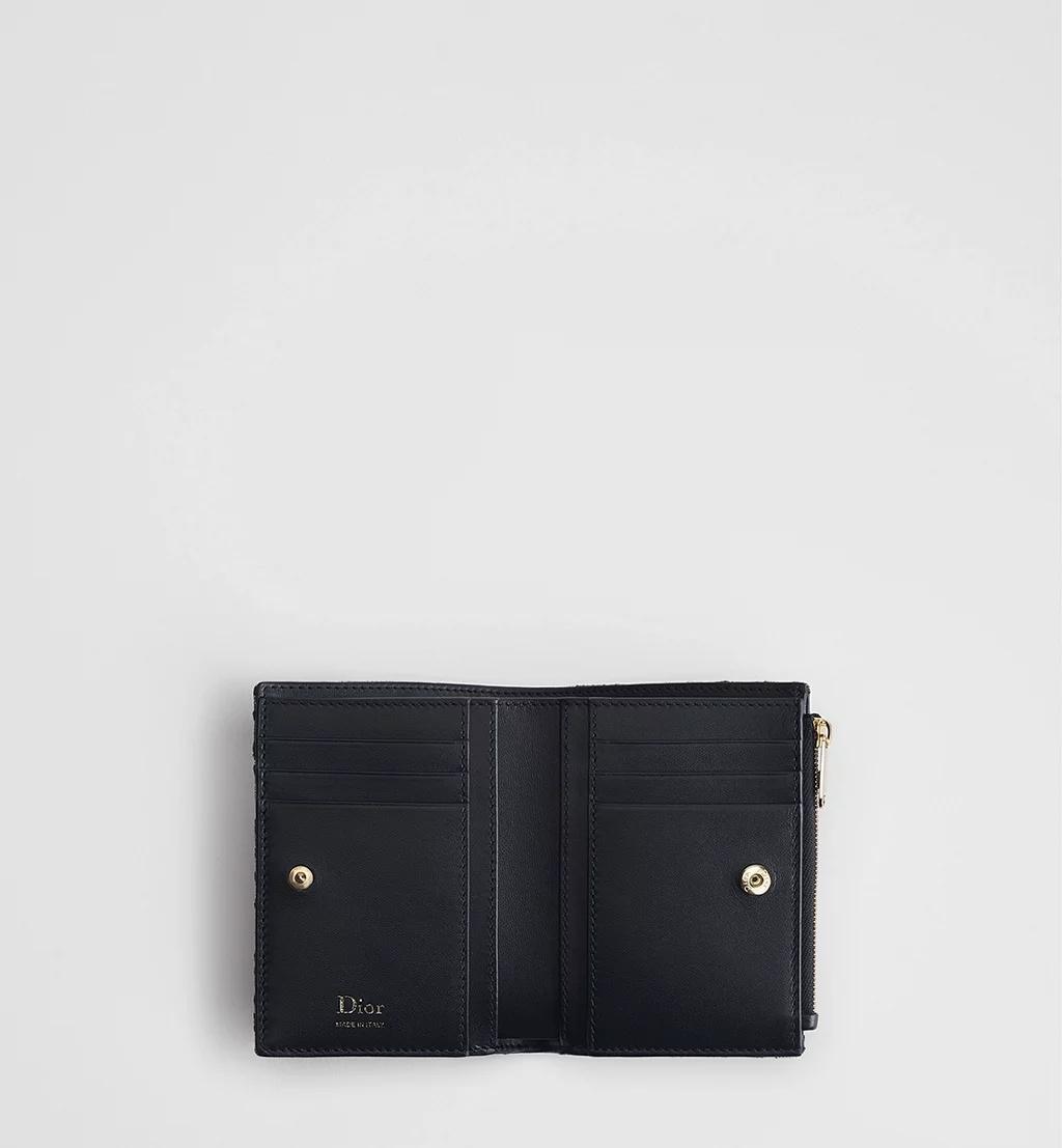 Dior Oblique Bow Dahlia Wallet in Black | Lyst