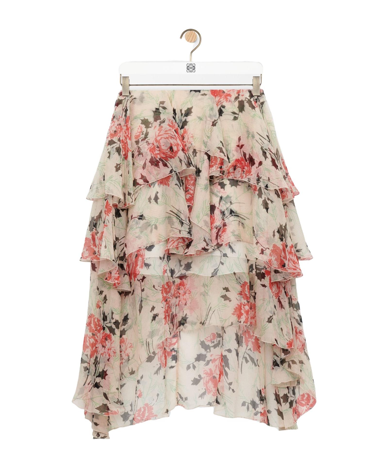 スカート Loewe Ruffled skirt LOEWE Ruffled-Trim Asymmetric-Hem Silk Mini Skirt in