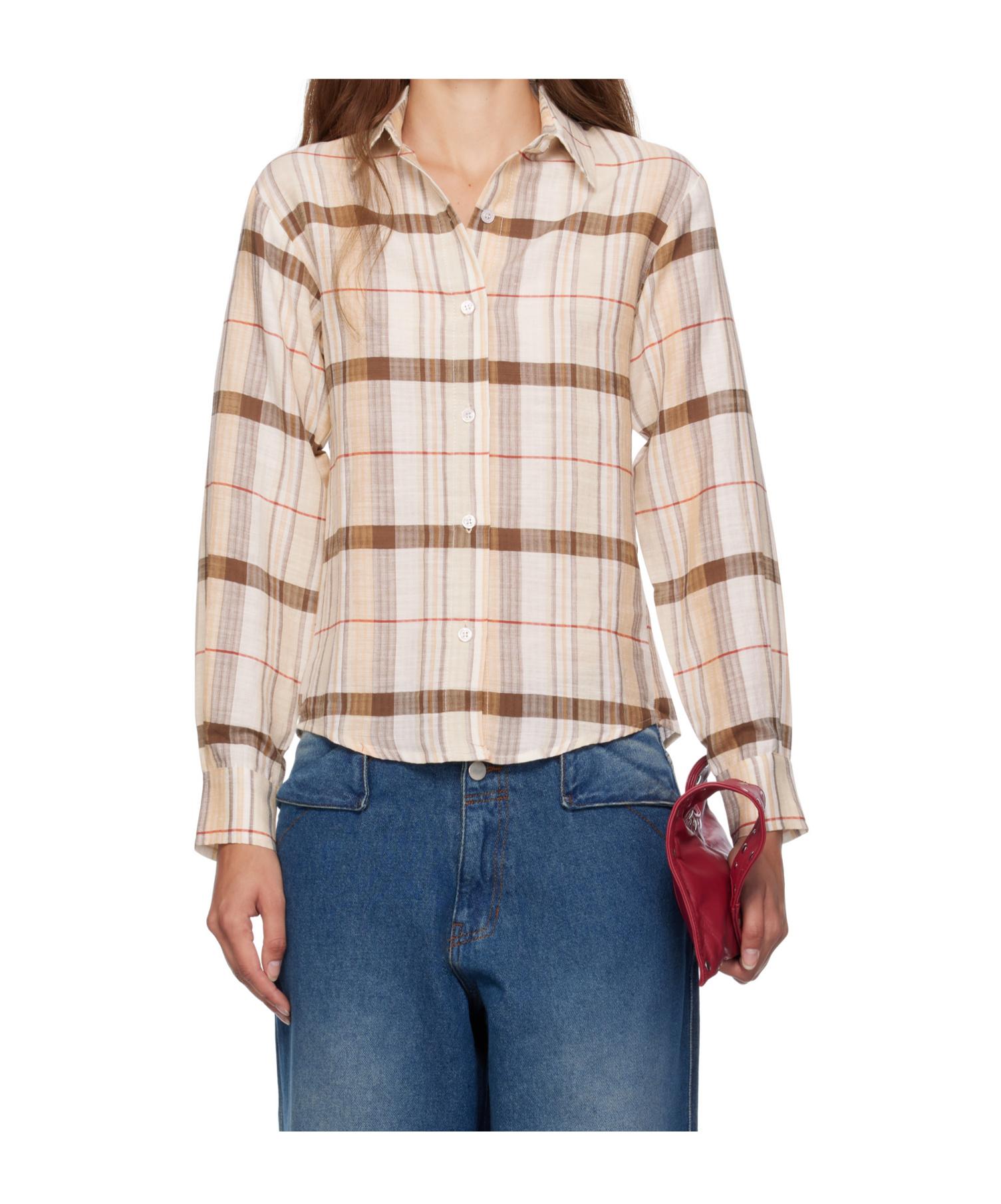 トップス gimaguas shirt tops Beige poplin shirt for women with silver studs – Gimaguas