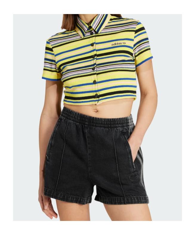 ★adidas★ Towel Button Up Tee Yellow adidas Originals Towel Button-Up Tee in Yellow | Lyst