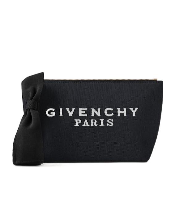 Givenchy Logo Printed Denim Pouch in Black | Lyst