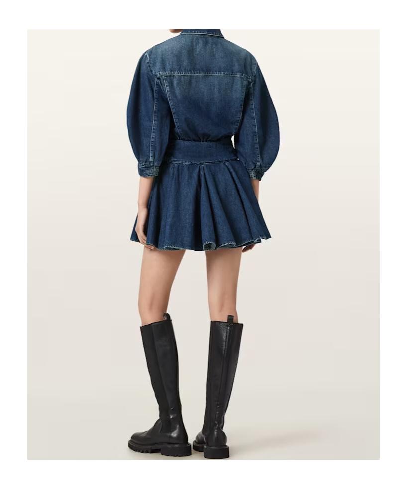 all saints denim dress AllSaints Womens Faye Ss Denim Dress Light Indigo X-Small at Amazon Women's  Clothing store