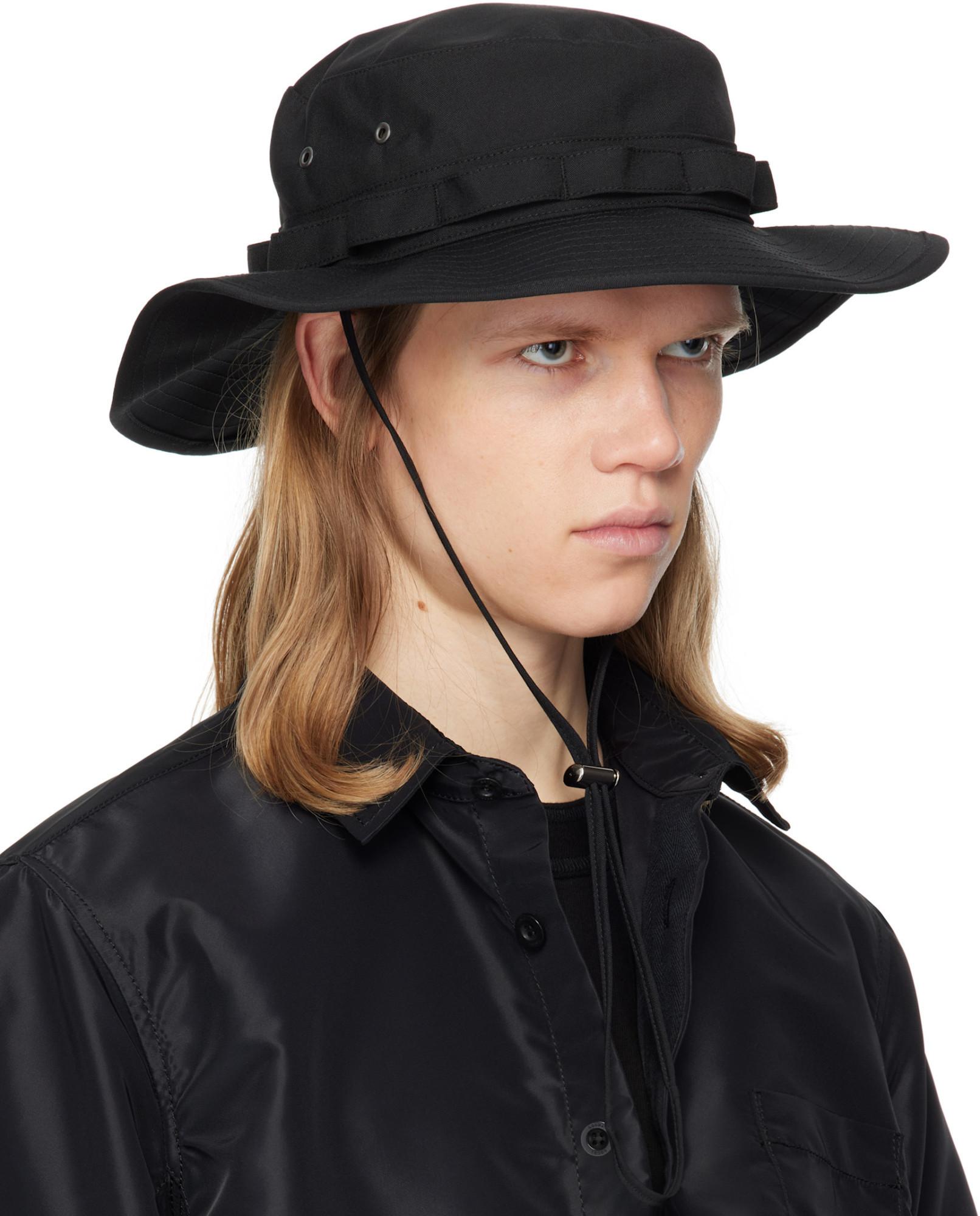 SACAI | Nylon Twill Pocket Double Brim Hat | BLACK | Women