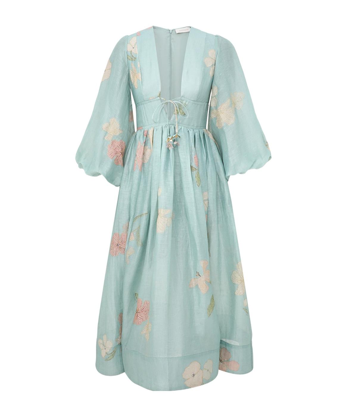 Zimmermann Illuminate Drawn Billow Dress in Blue | Lyst Zimmermann Illuminate Drawn Billow Dress in Blue | Lyst