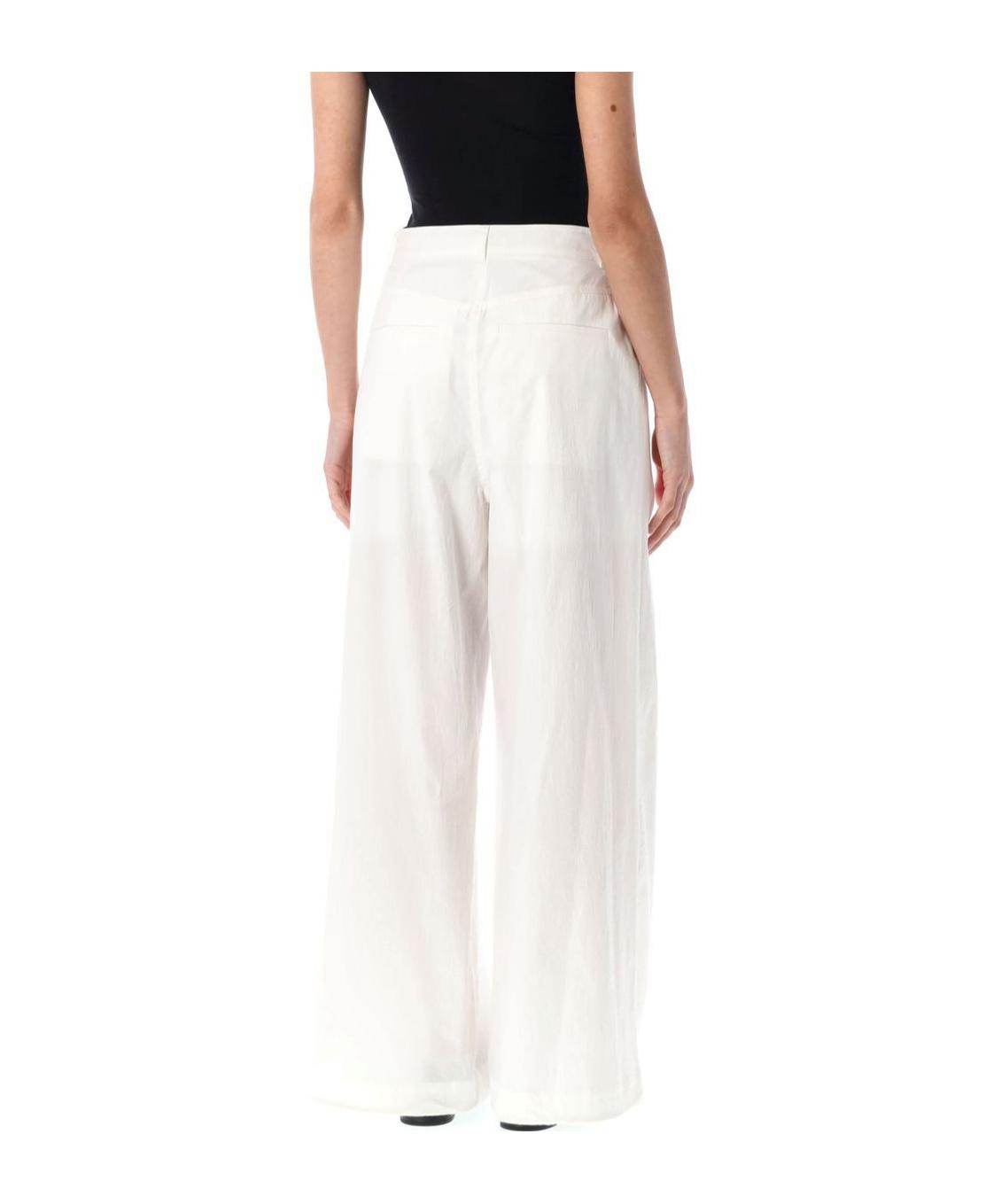 [LOW CLASSIC] / ☆ 25SS COTTON TUCK WIDE PANTS / WHITE Low Classic High Waist Cotton Tuck Wide Leg Pant In White