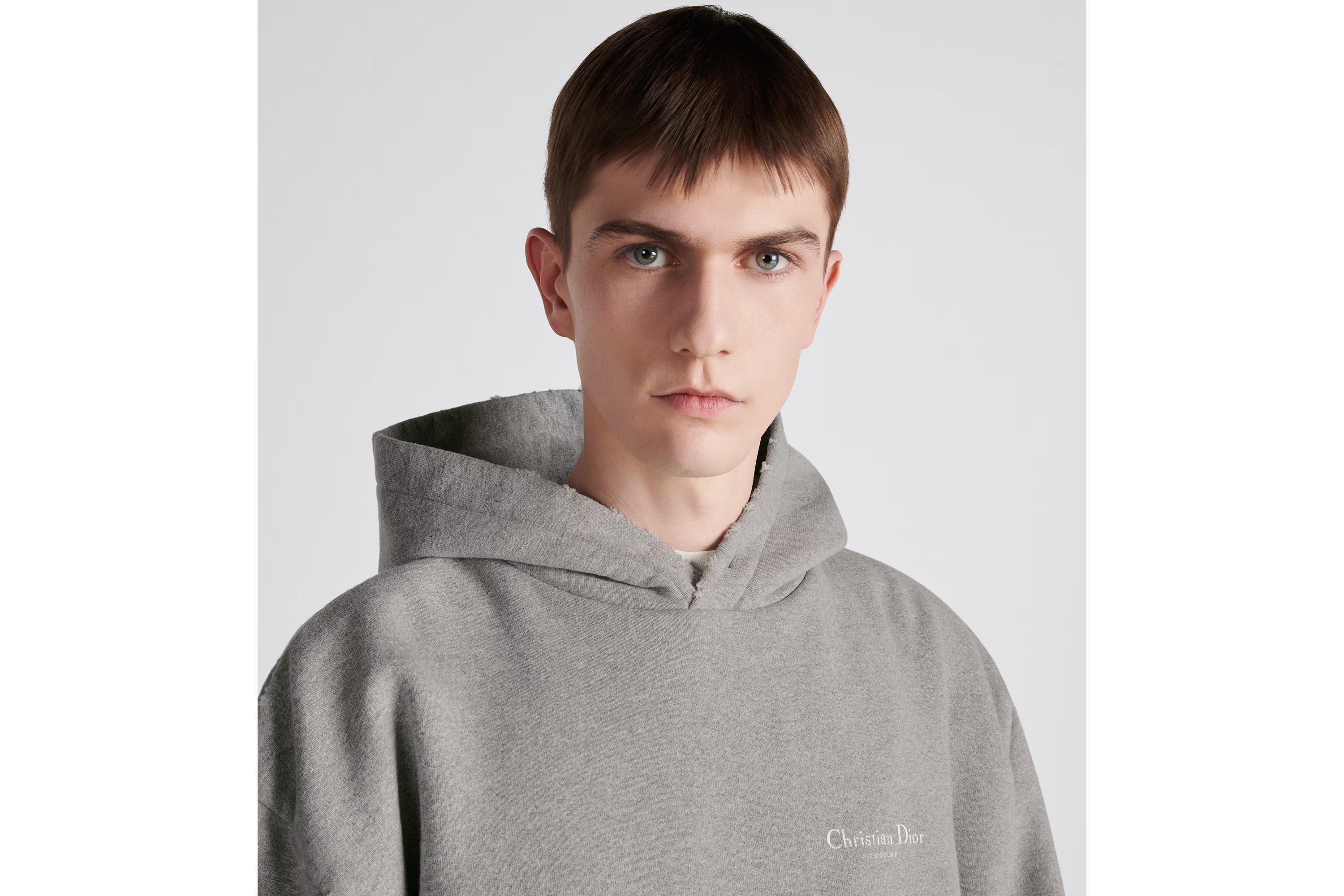Dior Christian Couture Hooded Sweatshirt in Gray for Men | Lyst