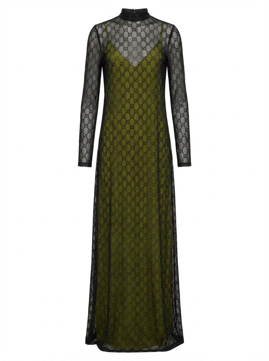knee length dresses for ladies Gucci // Mesh Buckle Dress – VSP Consignment