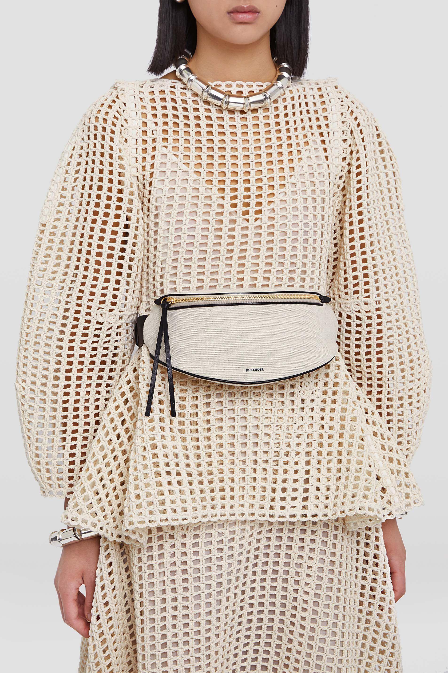 Jil Sander Moon Logo Belt Bag in Natural | Lyst