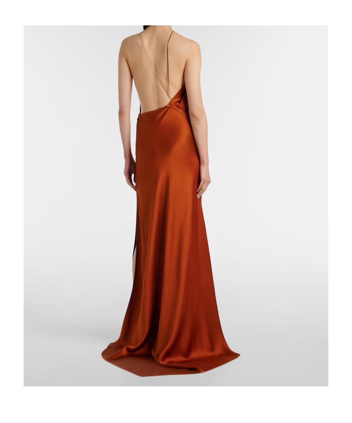 victoria beckham orange halter dress Neck Dresses for Women Maxi dress