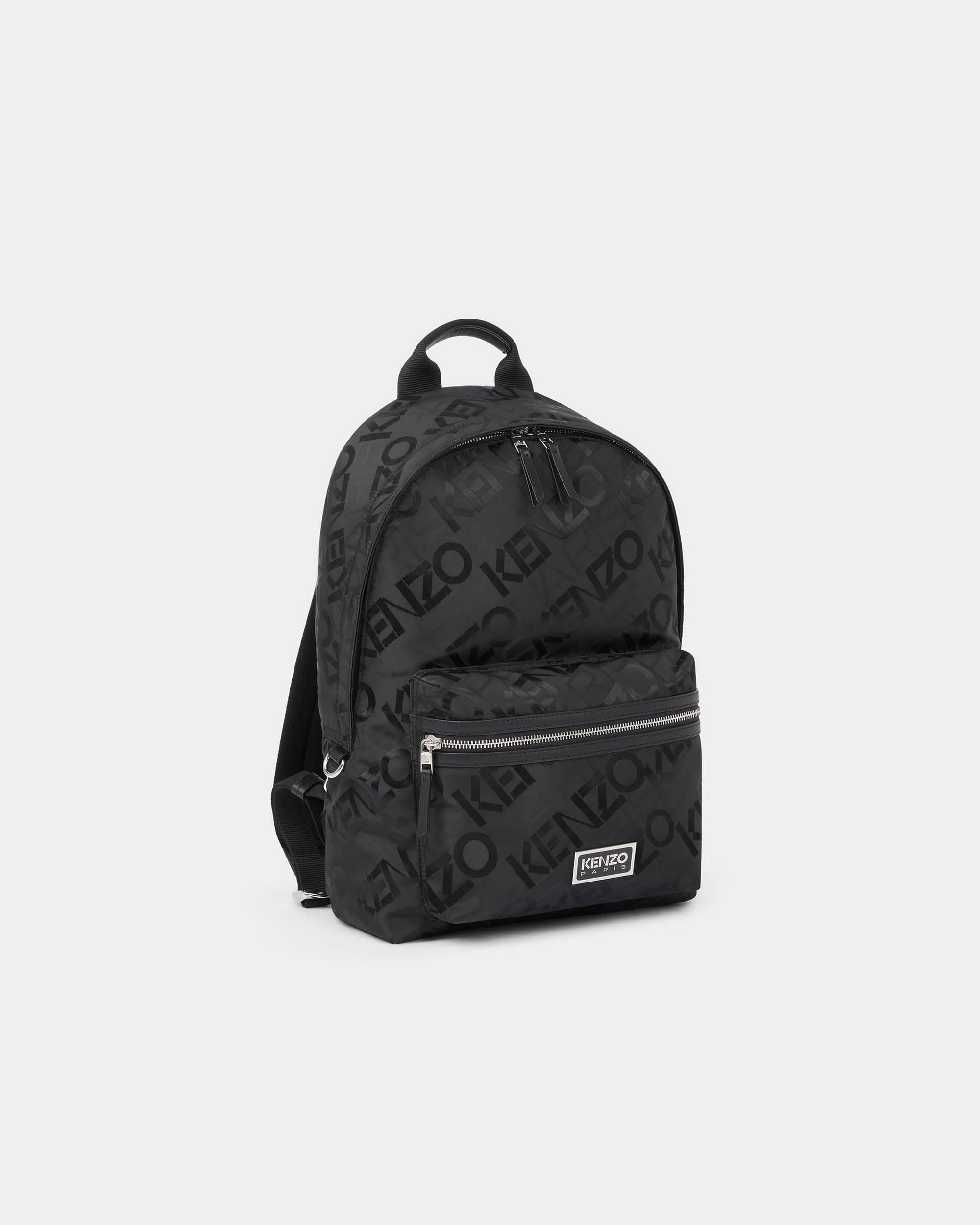 KENZO Logo Jacquard Zipped Backpack in Black for Men | Lyst