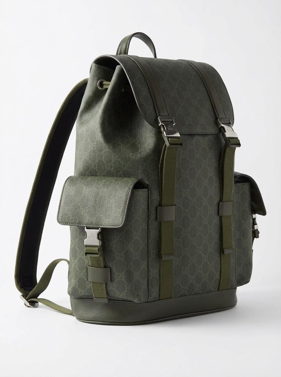 Gucci Gg Monogram Large Backpack in Green for Men | Lyst