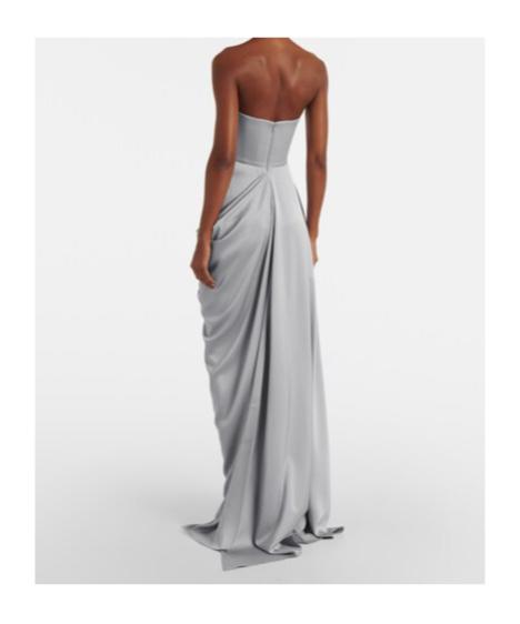 alex perry audra draped satin mini dress Alex Perry Audra Draped Strapless Minidress | White